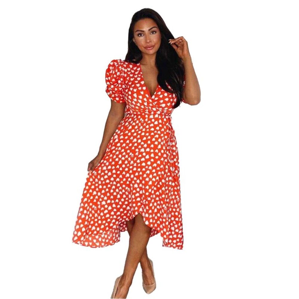 AX Paris Womens/Ladies Hearts Wrap Dress / Red